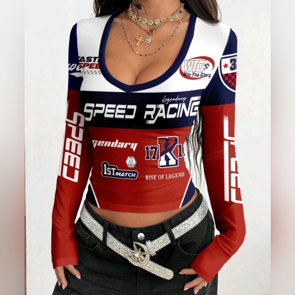 Sporty Fitted Crop Top - Picture 2 of 3